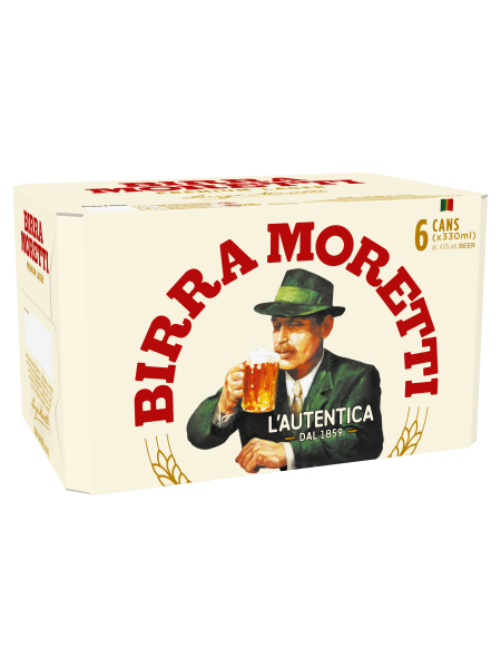 Picture of Birra Moretti Lager Beer 6 x 330ml Cans