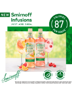 Picture of Smirnoff Infusions Raspberry, Rhubarb and Vanilla 50cl 87 Calories Per Serve