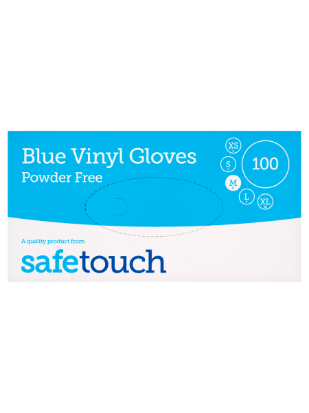 Picture of Safetouch Blue Vinyl Gloves M 100