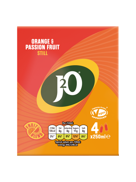 Picture of J2O Orange & Passion Fruit Still 4 x 250ml